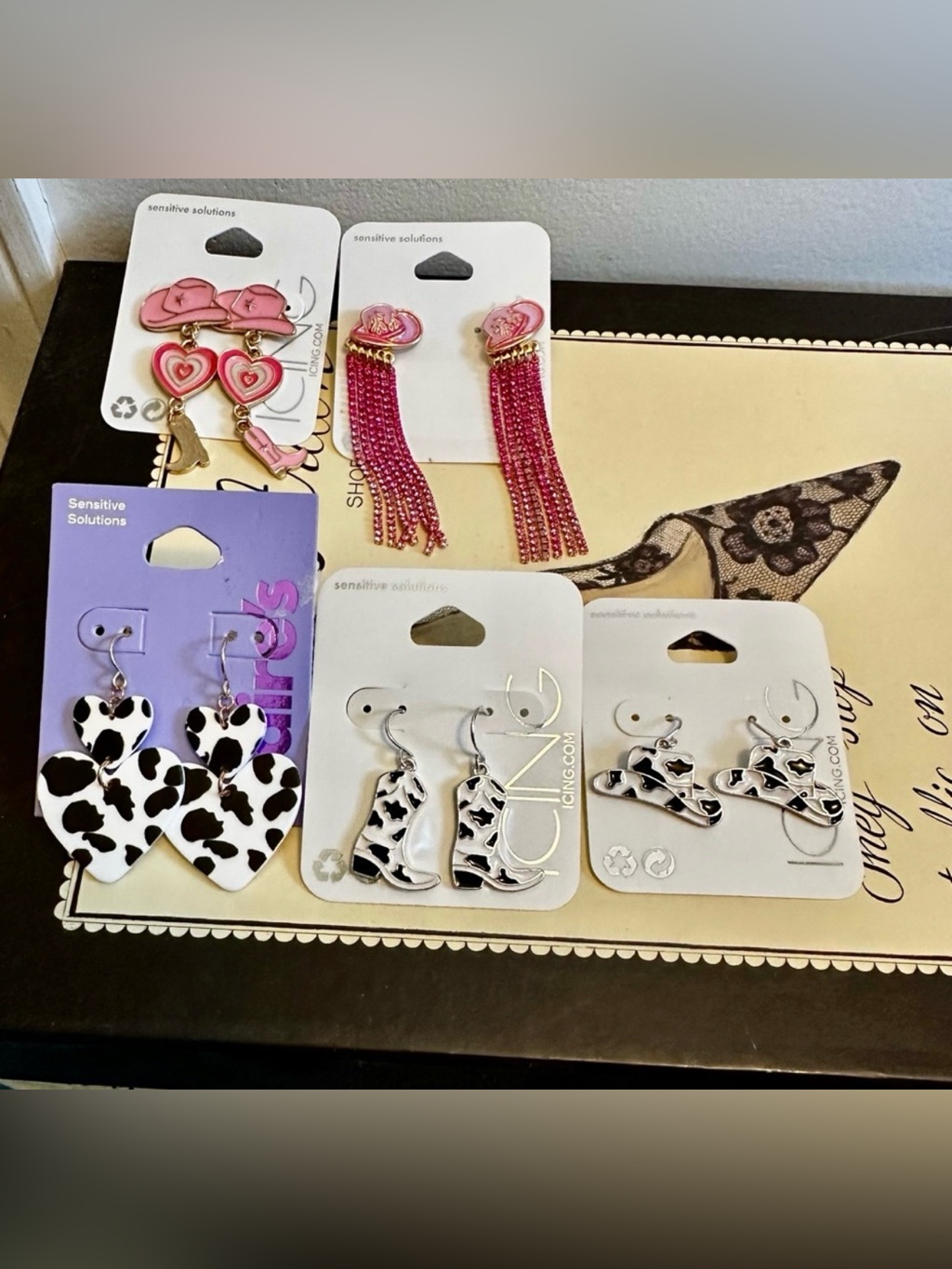 Claire’s Cowgirl & Animal Print Earrings Set